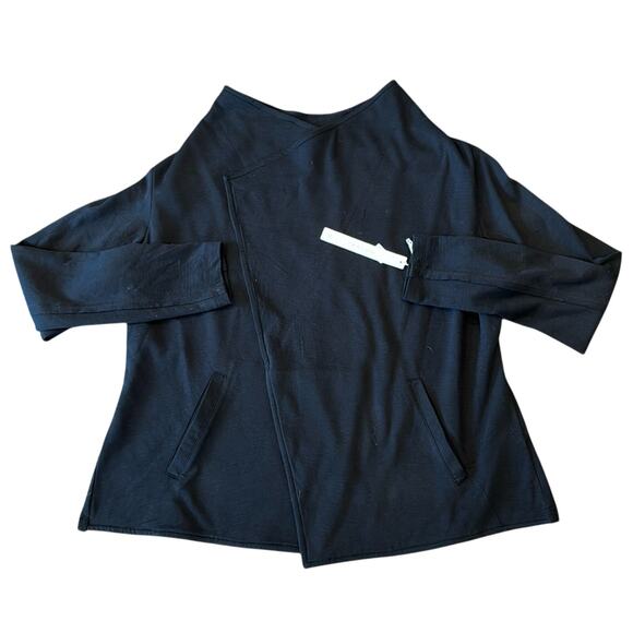 NWT Caslon Women's Drape Collar Knit Blazer Black Size 1X - Picture 3 of 11